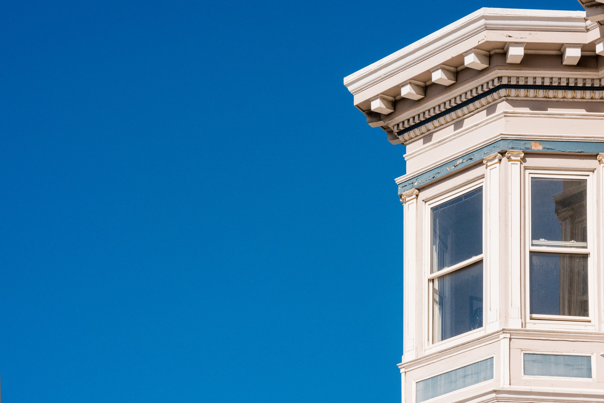 San Francisco California Victorian Home Window Architecture Detail Background